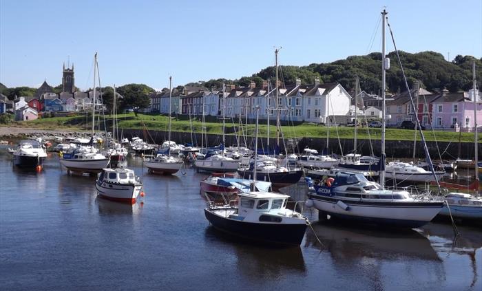 Aberaeron Harbour with boats